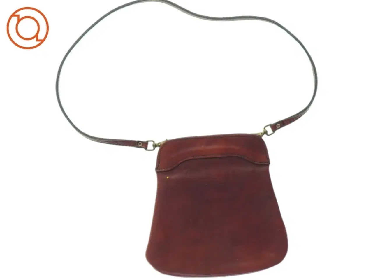 Billede 3 - Retro Rød læder Crossbody Vintage skuldertaske (str. 22 x 22 cm)