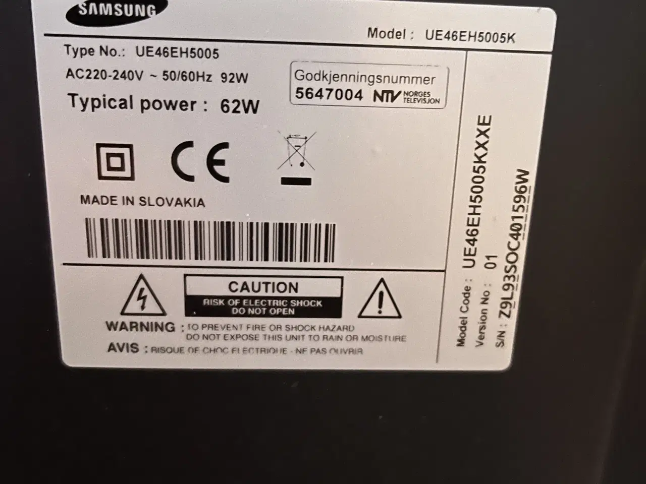 Billede 2 - Samsung TV.LED.46 tommer