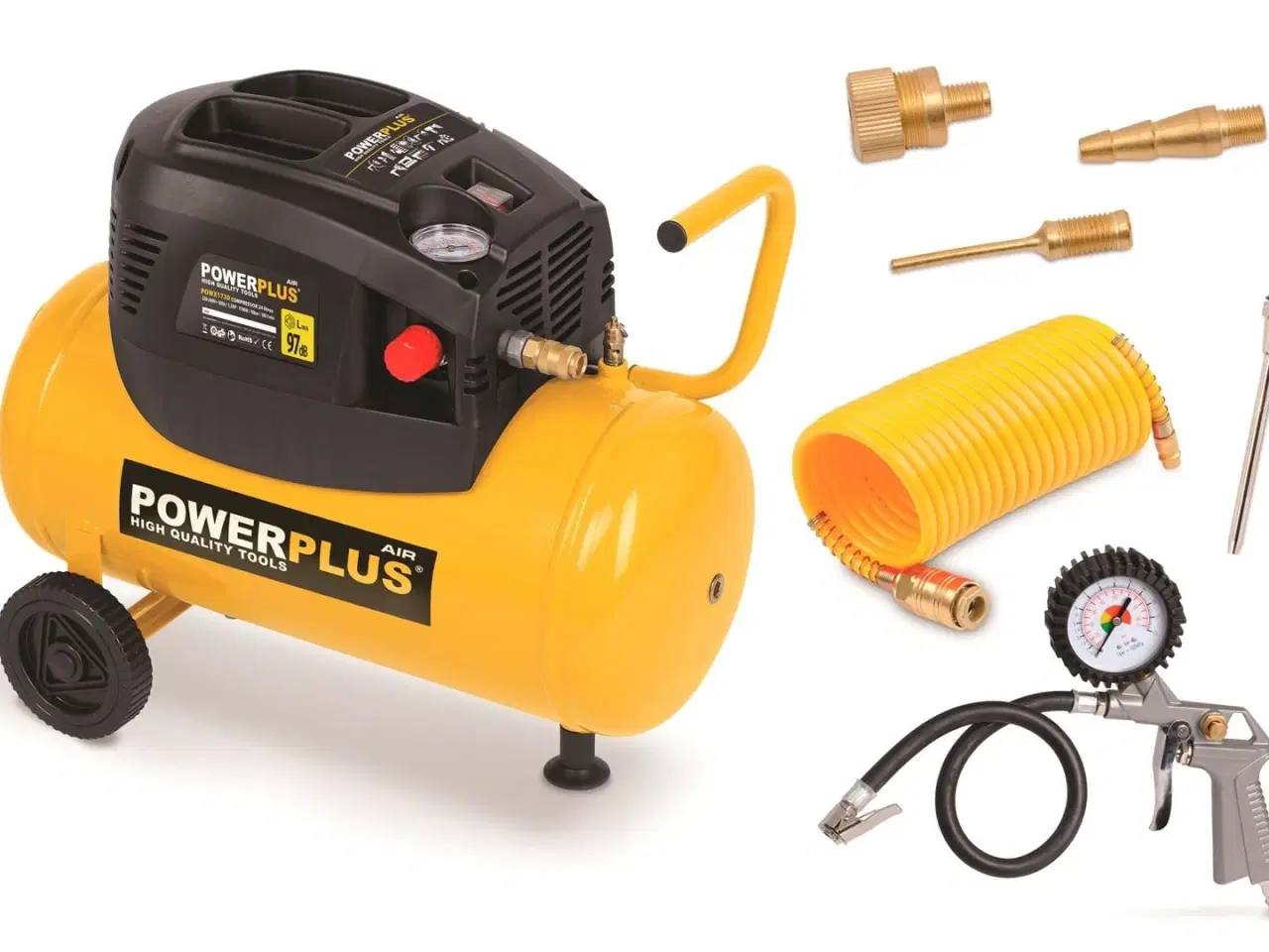 Billede 1 - Kompressor 1,5 hk, 24 liter + tilbehør