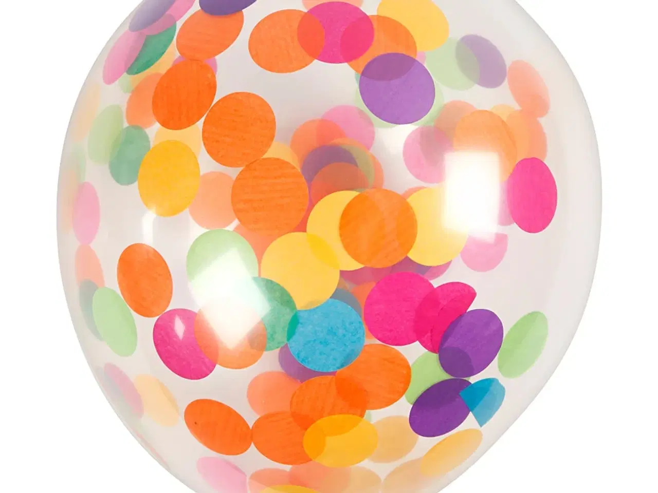 Billede 1 - Balloner med konfetti, runde, diam. 23 cm, transparent, 4stk./ 1 pk.