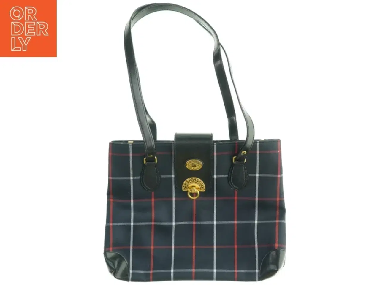 Billede 1 - Ternet skuldertaske fra Lucky Duck (str. 36 x 28 cm)