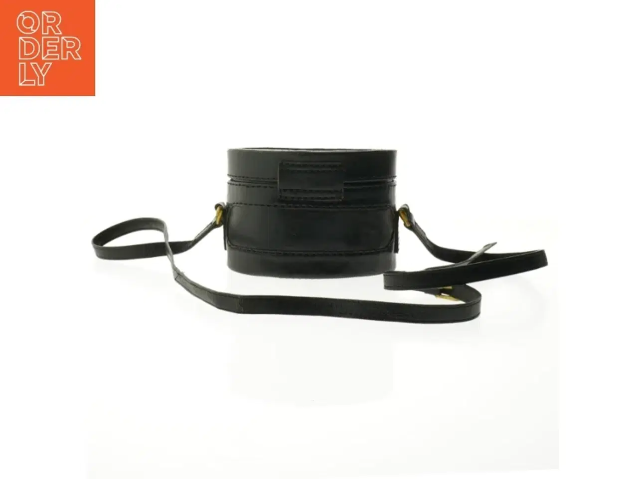 Billede 3 - Rund læderkikkerttaske med rem fra Lealher Bags (str. 17x12 cm)