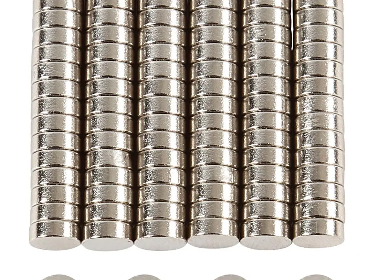 Billede 1 - Powermagnet ”NdFeB” , diam. 5 mm, tykkelse 2 mm, 100stk./ 1 pk.