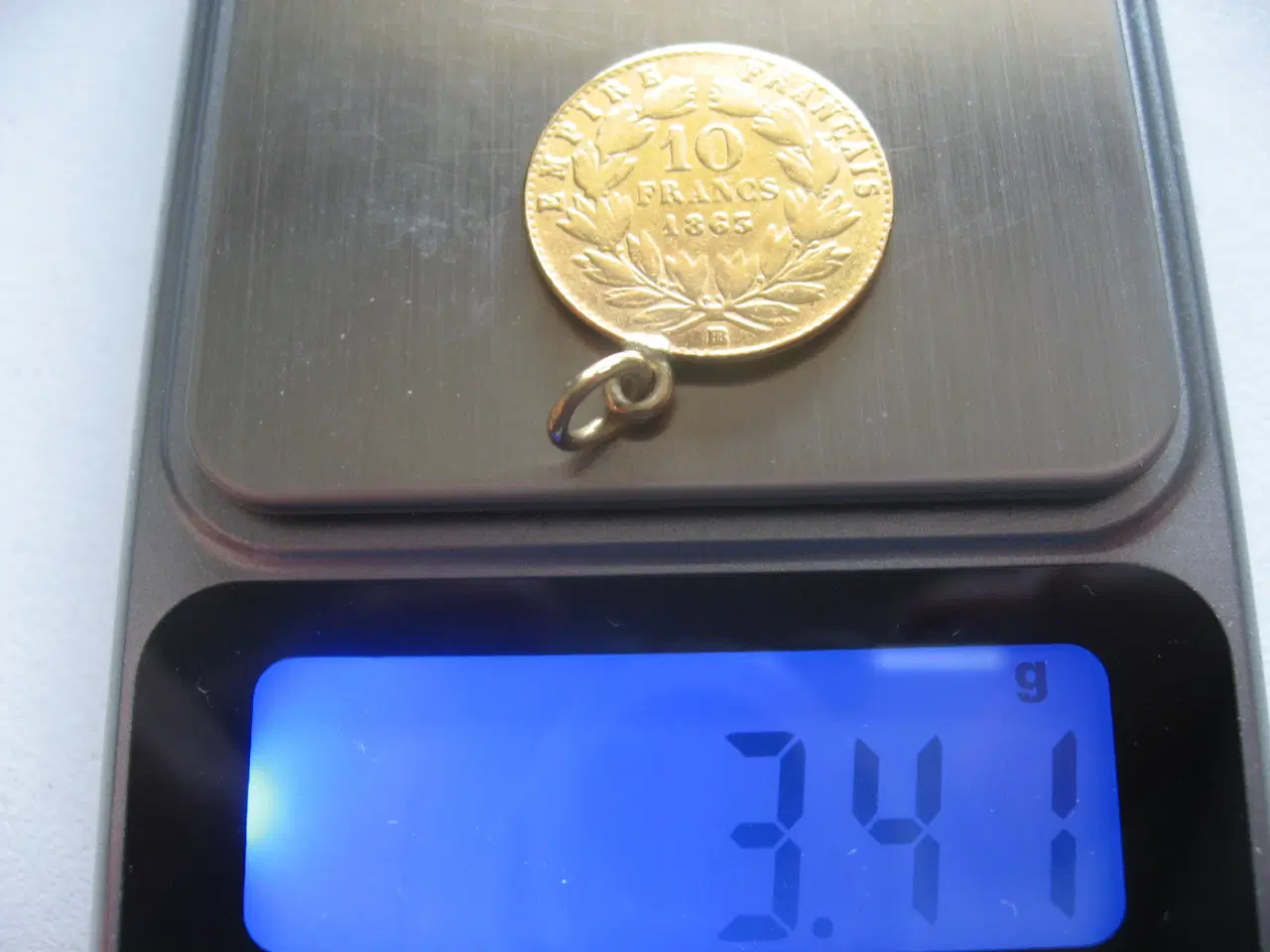 Billede 2 - Guld 3,41G Napoleon 3 10Francs 1863, Se billeder