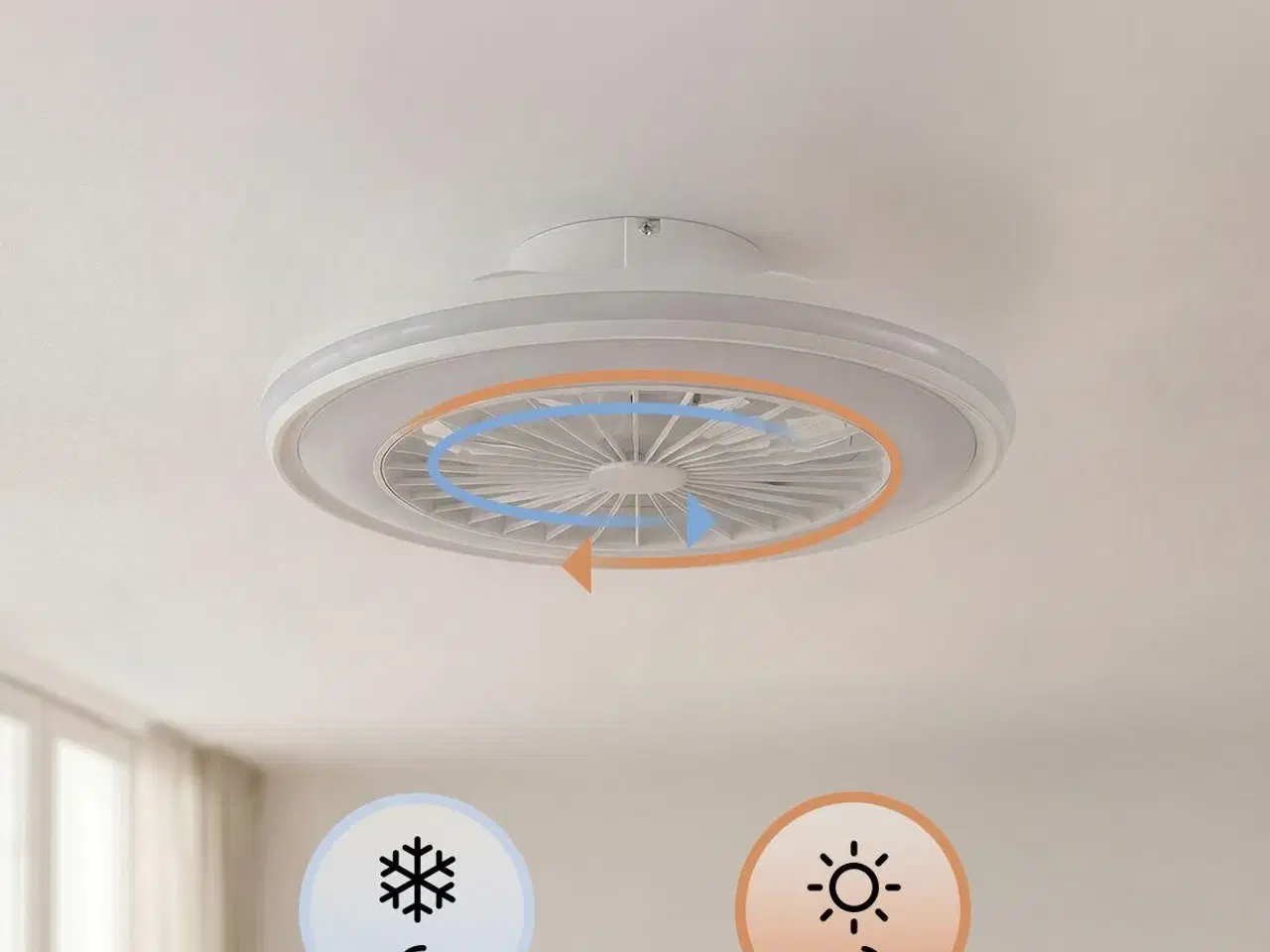 Billede 8 - Nexory loftventilator med skjulte blade og RGB LED - fjernbetjent, hvid, Ø 50 cm