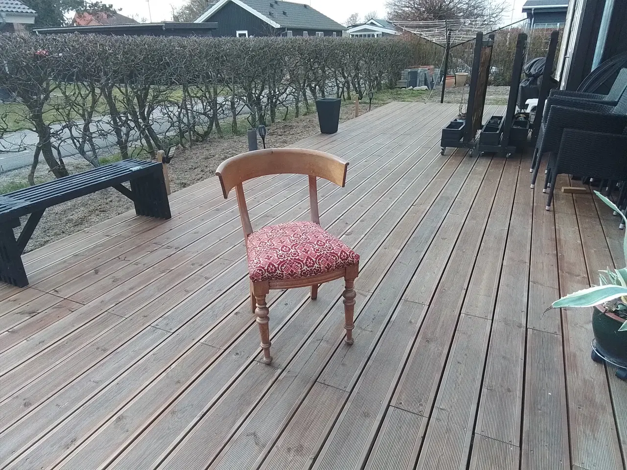 Billede 4 - Katederstol. Med broderet betræk. Egetræ