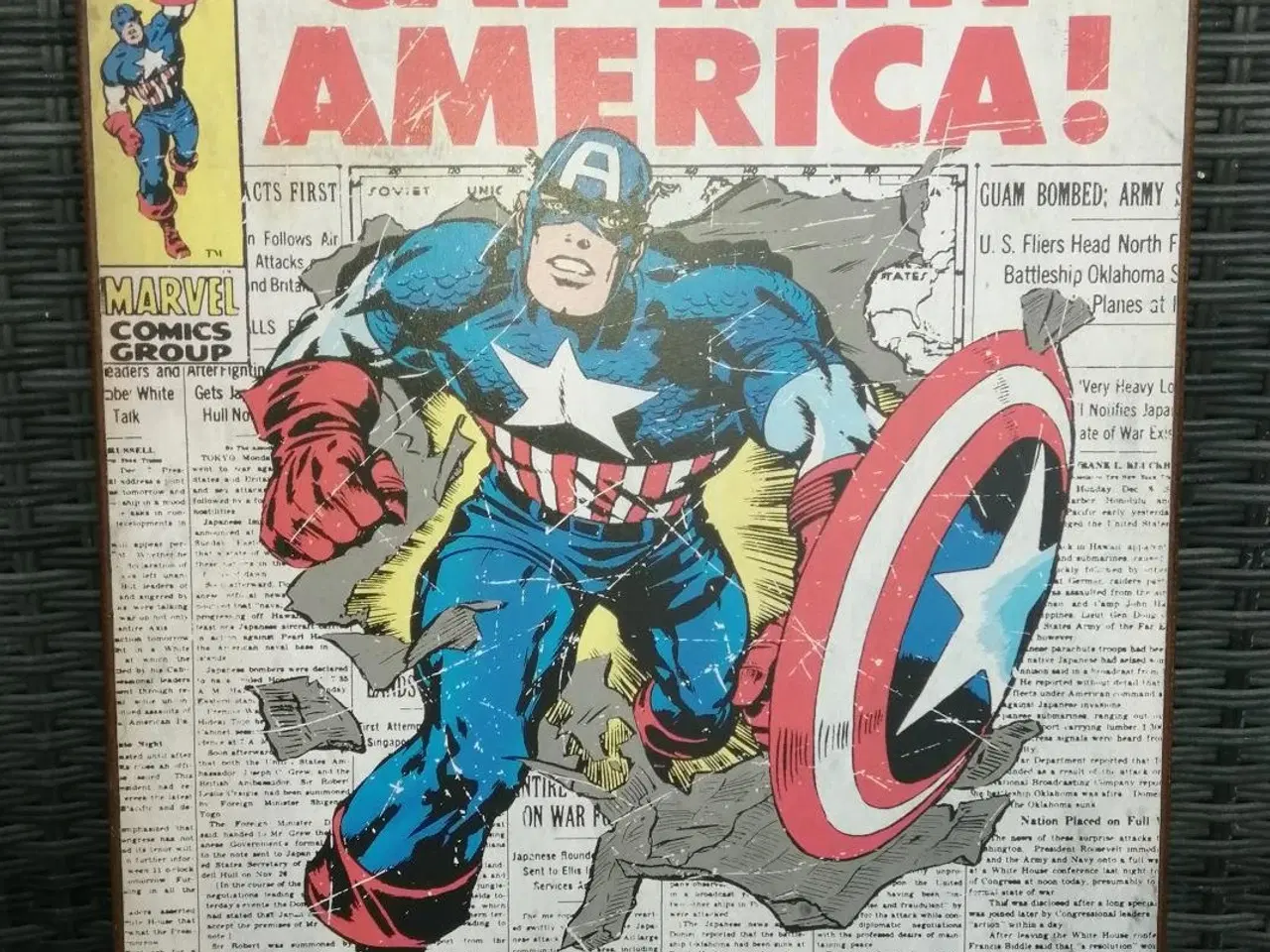 Billede 1 - CAPTAIN AMERICA PLAKAT PÅ TRÆSKILT, 50 X 33