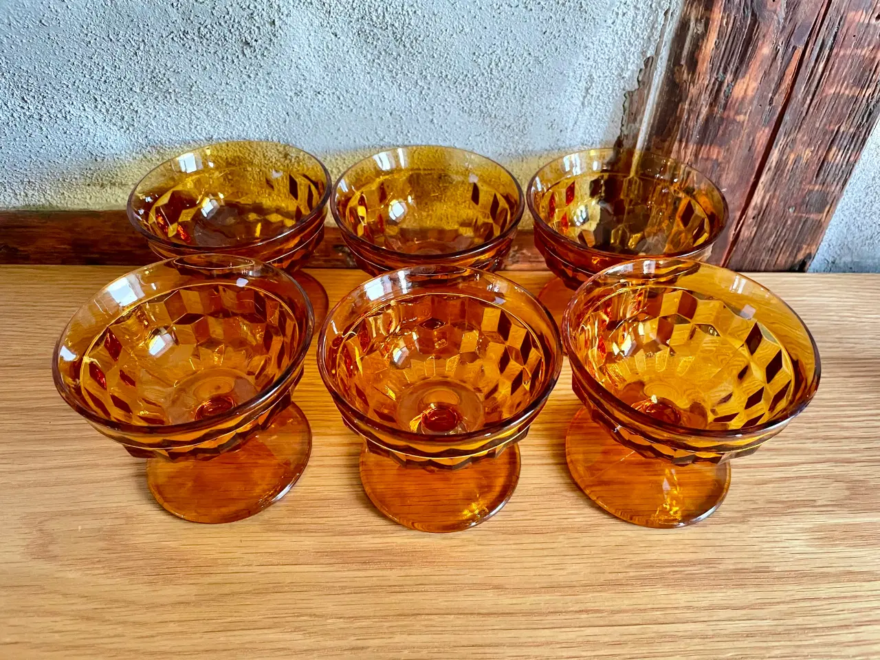 Billede 2 - Dessert glas 6stk. rav farvet