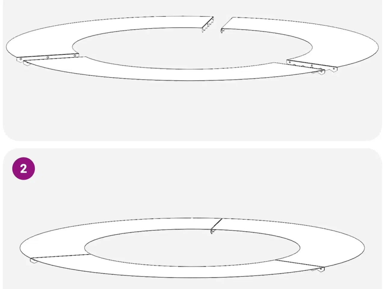 Billede 9 - Flade Træ Ringene 5 stk Brun Ø50 / 80 cm Forvitret stål