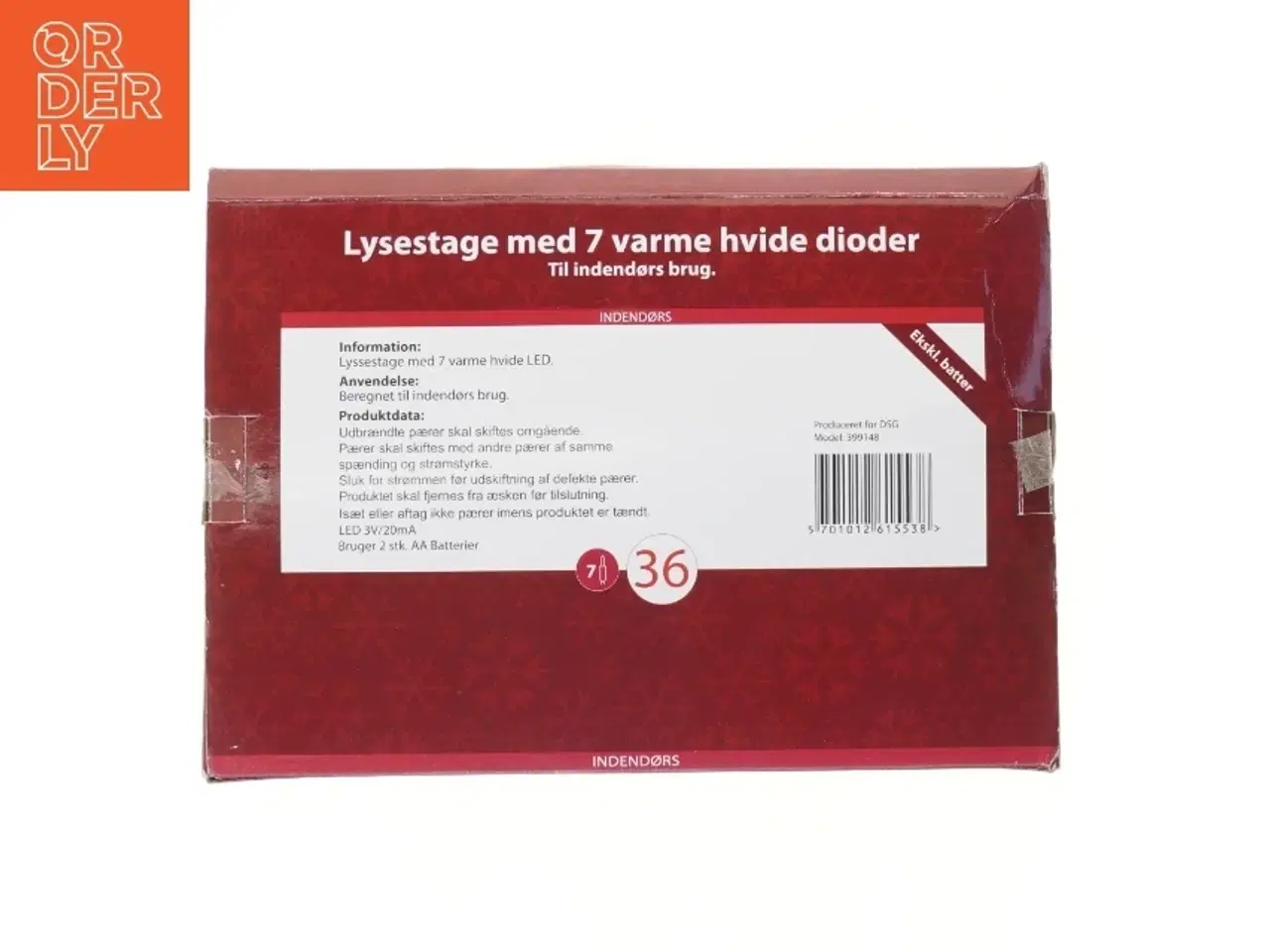Billede 4 - Elektrisk lysestage med 7 LED-lys (str. 41x30 cm)