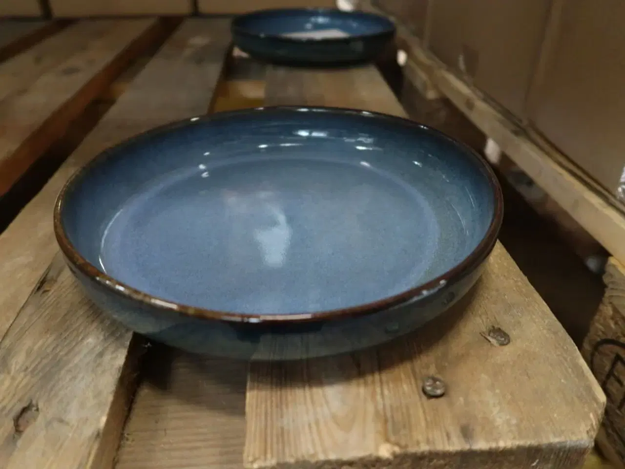 Billede 2 - 8 stk. Tallerken høj kant stentøj ocean 220 mm Rustik