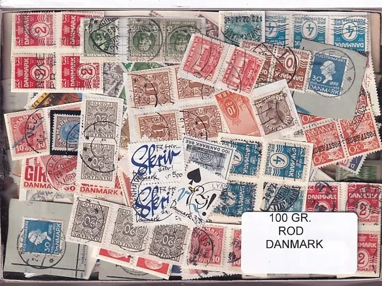 Billede 2 - Danmark 100 g. Frimærke ROD. - Hjemkommet 15 - 11 - 2025