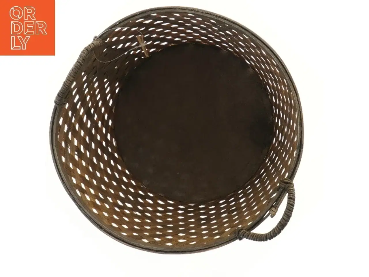 Billede 2 - Flettet kurv med håndtag (str. Ø 26,5 cm længde 23 cm)