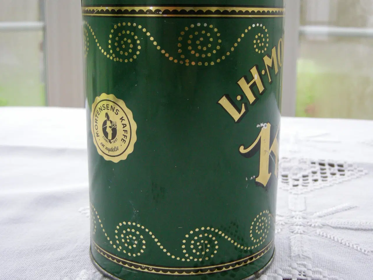 Billede 3 - L. H. MORTENSEN & CO. KAFFE VEJLE , Kaffedåse +ske