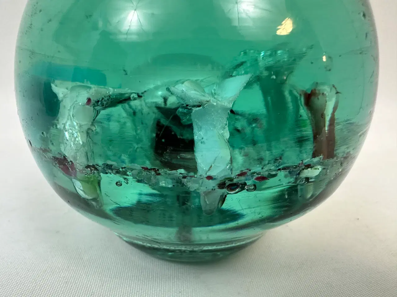 Billede 3 - Ældre brevpresse i glas (grønlig)