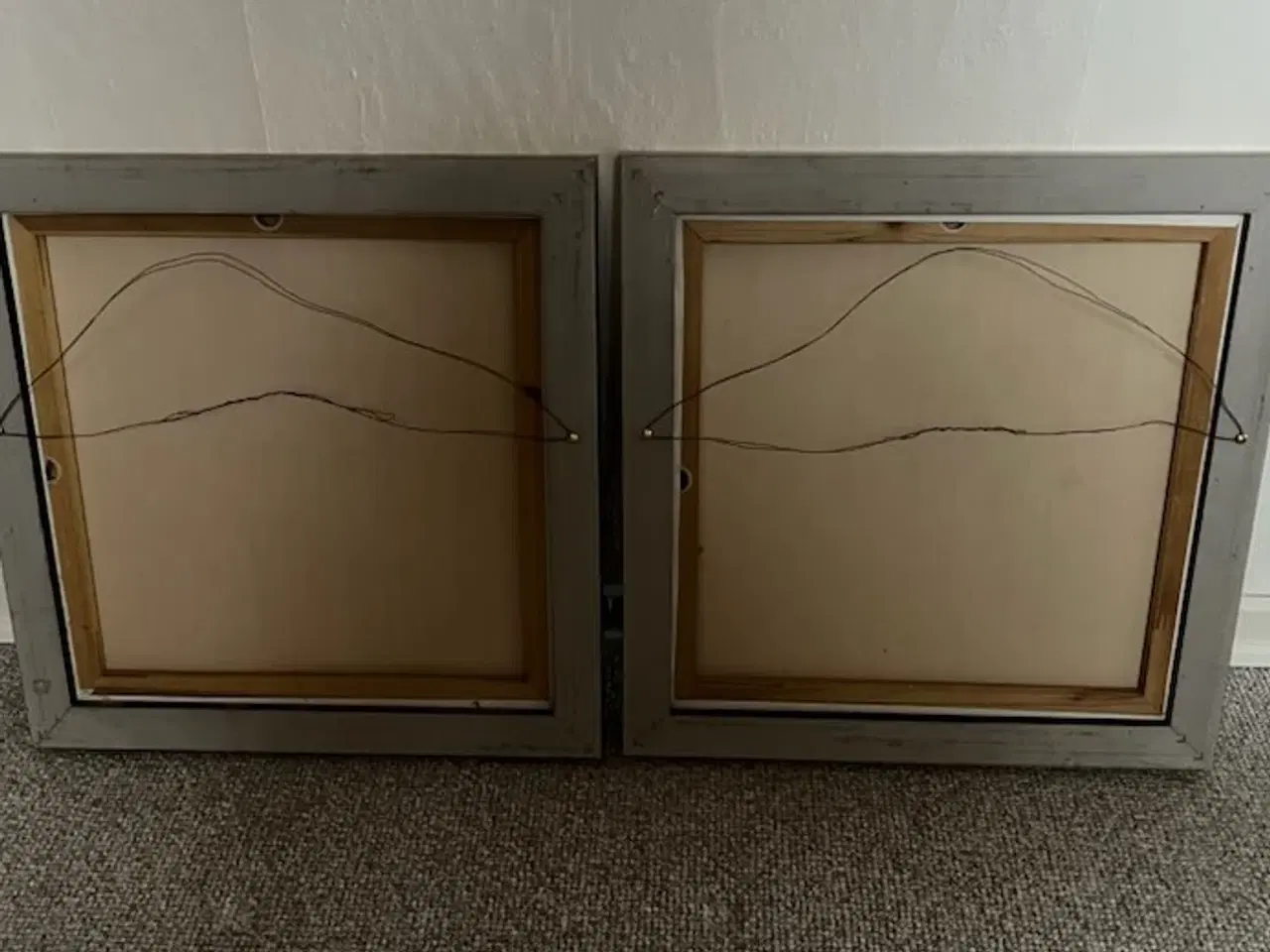 Billede 5 - 2 FLOTTE MALERIER I SVÆVERAMMER, 44X44 CM