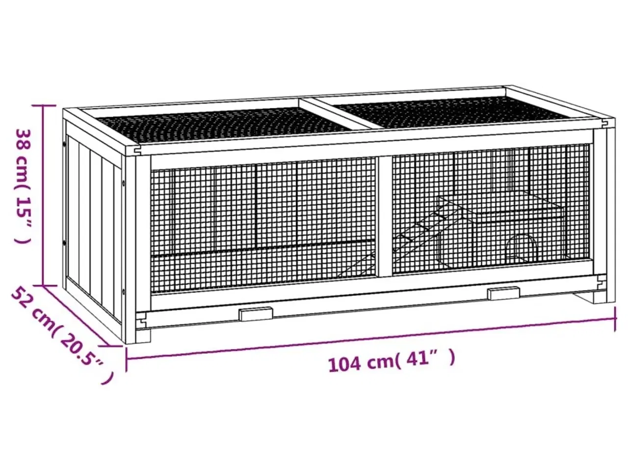 Billede 9 - Hamsterbur 104x52x38 cm massivt fyrretræ