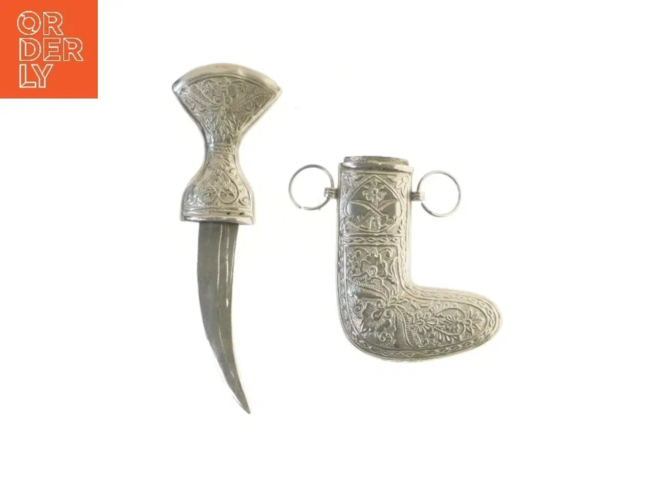 Billede 1 - Traditionel dekoreret dolk med skede (str. 19 cm)