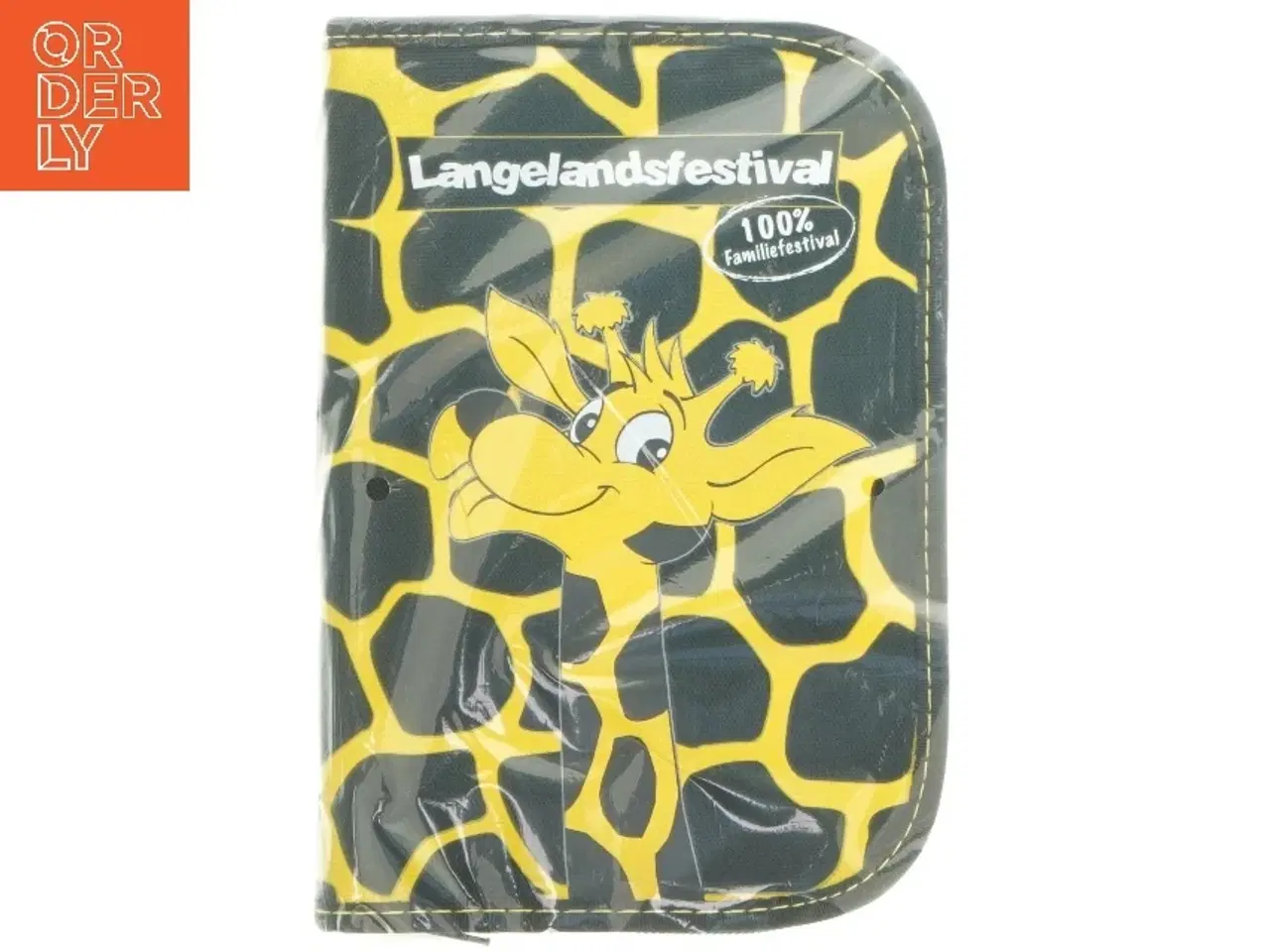 Billede 1 - Opbevaringsmappe med girafmotiv fra Langelandsfestival (str. 19,5x13 cm)