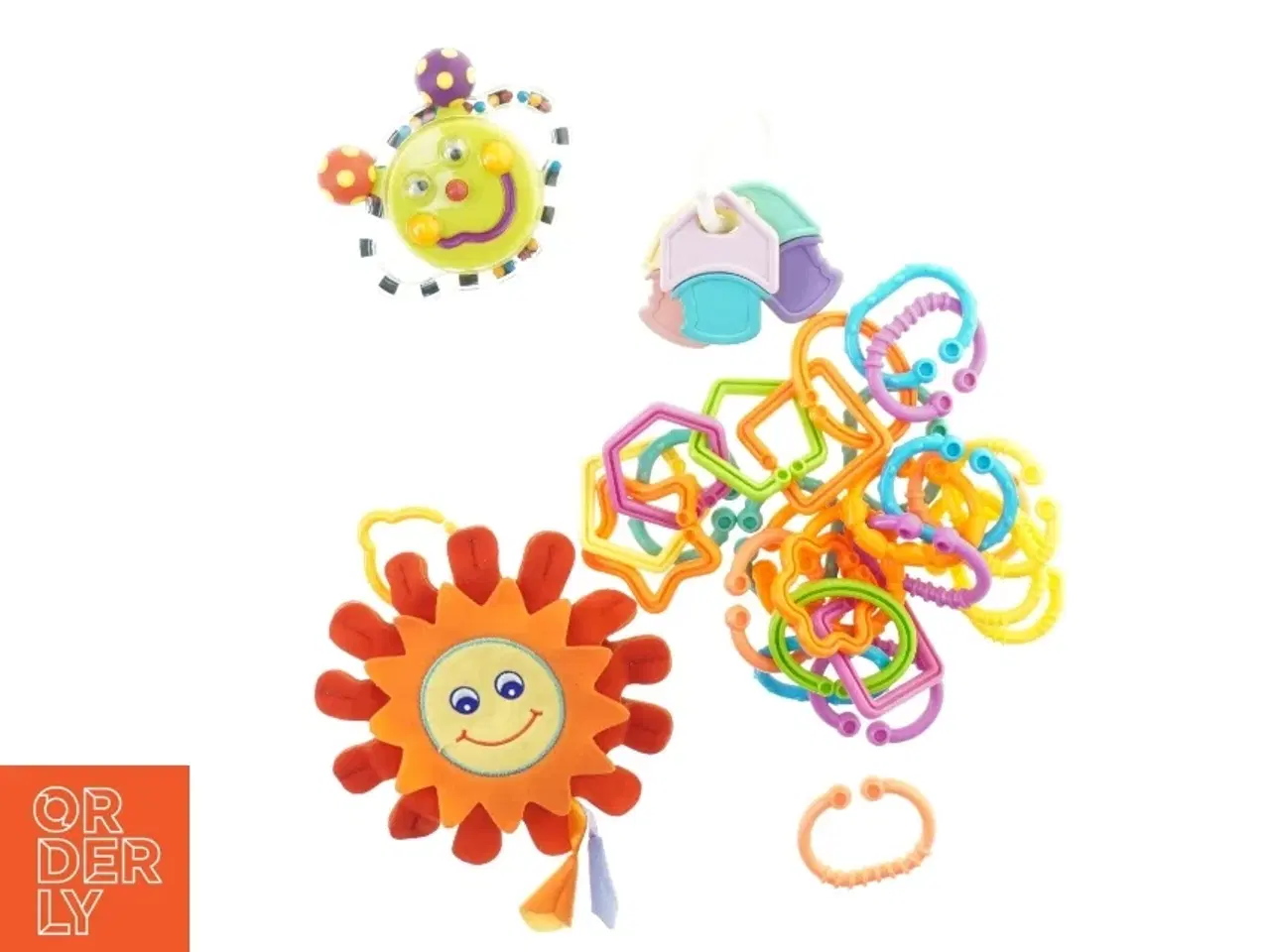 Billede 1 - Legetøj til baby 4 dele - rangle, ringe, nøgler og sanse-sol