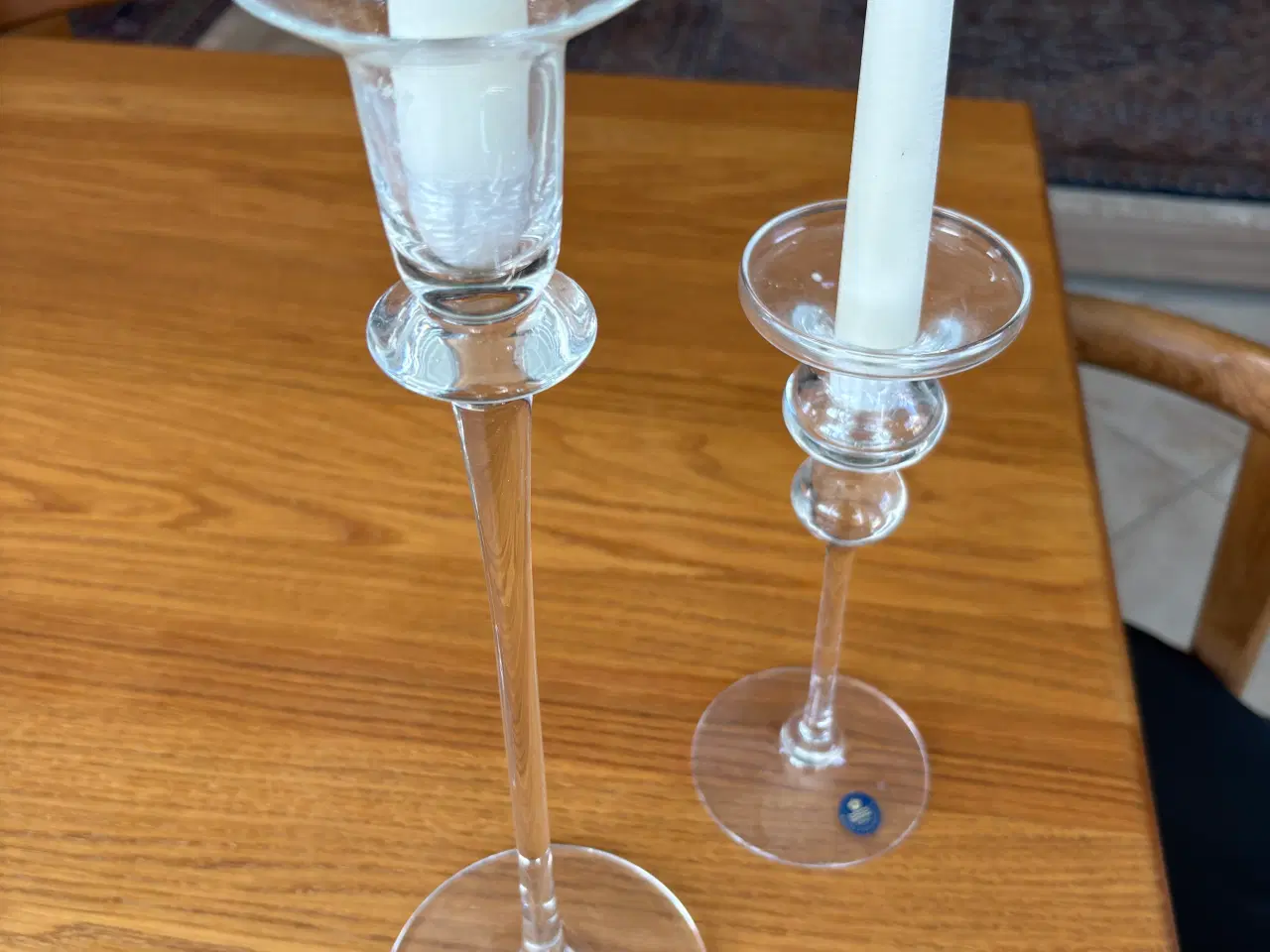 Billede 1 -    Holmegaard Elegante glas lysestager