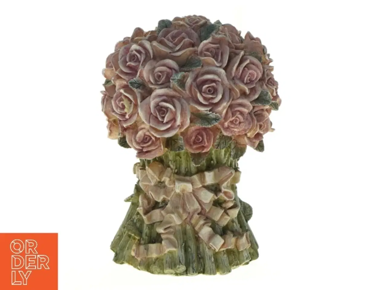 Billede 1 - Rose blomster buket dekoration figur (str. 15 x 11 cm)