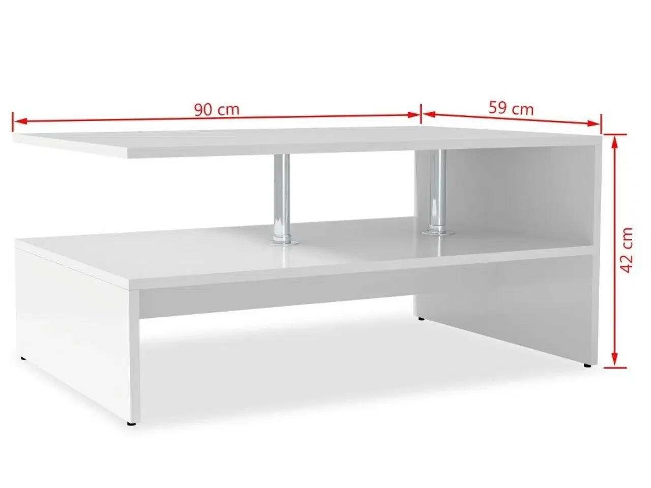 Billede 6 - Sofabord spånplade 90 x 59 x 42 cm hvid