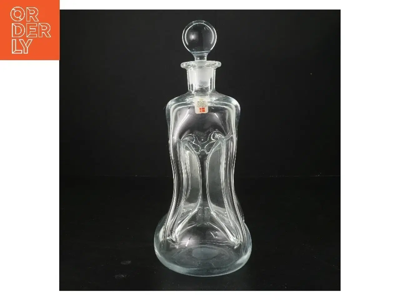 Billede 1 - Glaskaraffel med prop fra Holmegaard (str. 26x12 cm)