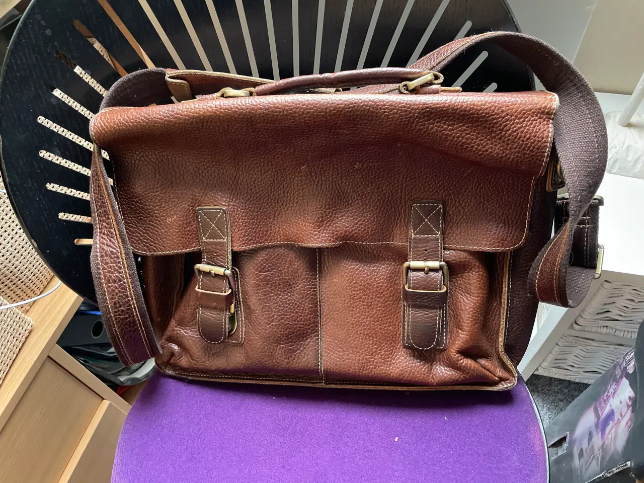 Billede 1 - Lædertaske til computer