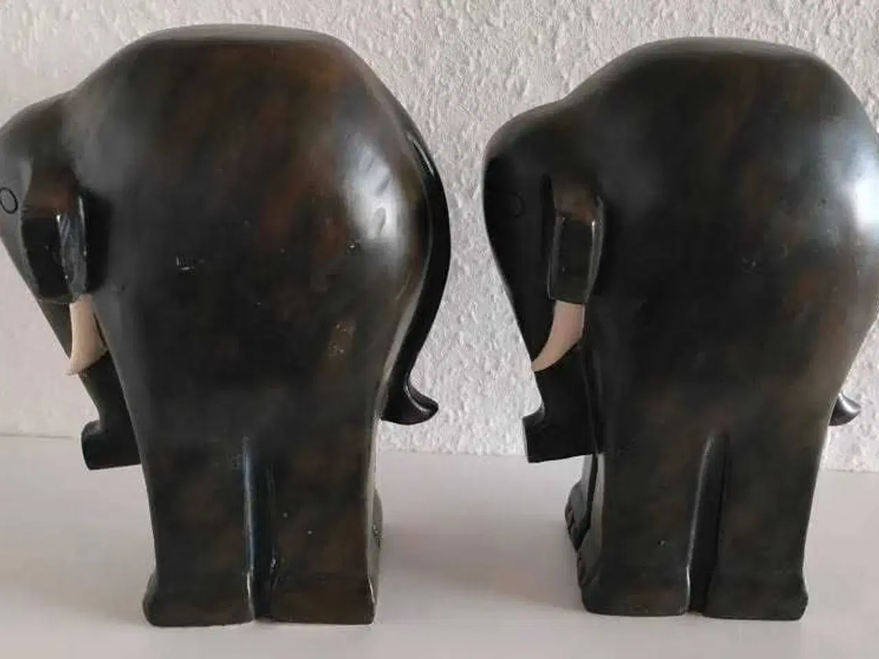 Billede 4 - 2 stk Træ Elefanter