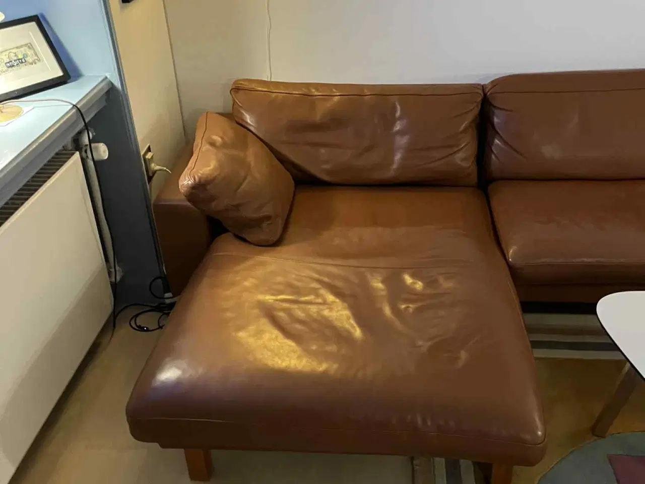 Billede 4 - Nielaus Handy sofa i brunt læder med chaiselong