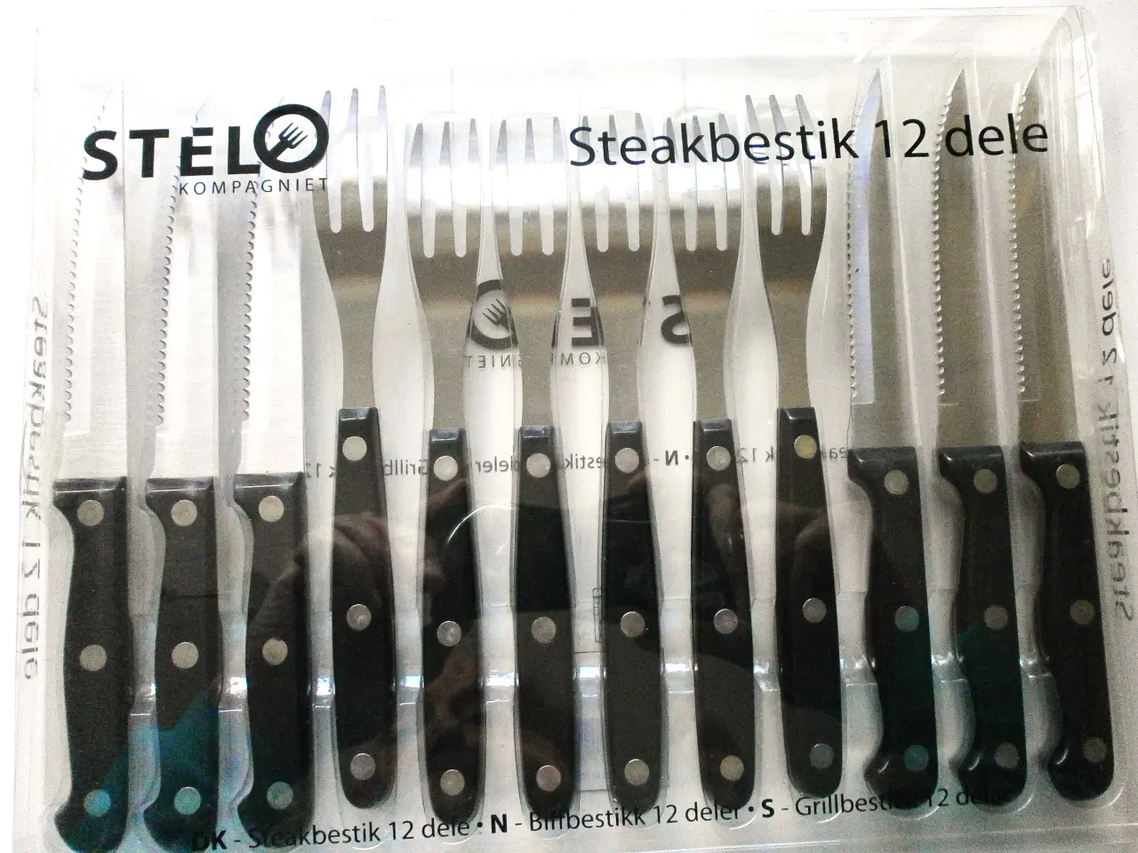 Billede 1 - Rustfrit stål Steakbestik sæt, 12 dele