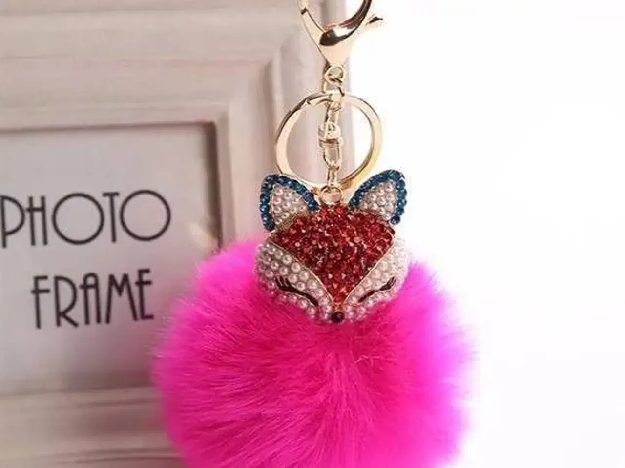 Billede 2 - Nøglering keyhanger med pom pom pels & similisten