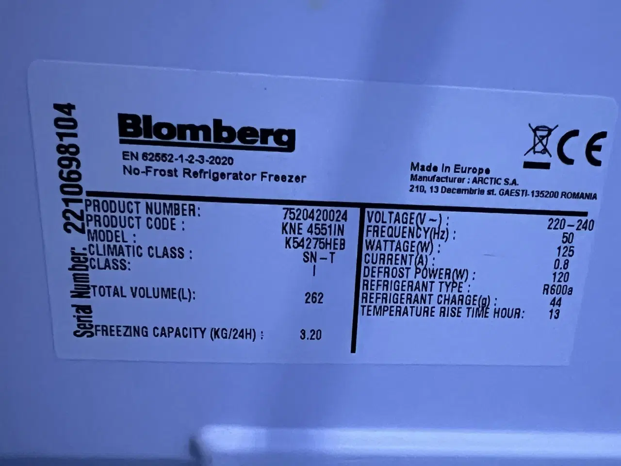 Billede 3 - Køle-/fryseskab. Afhentes snarest.