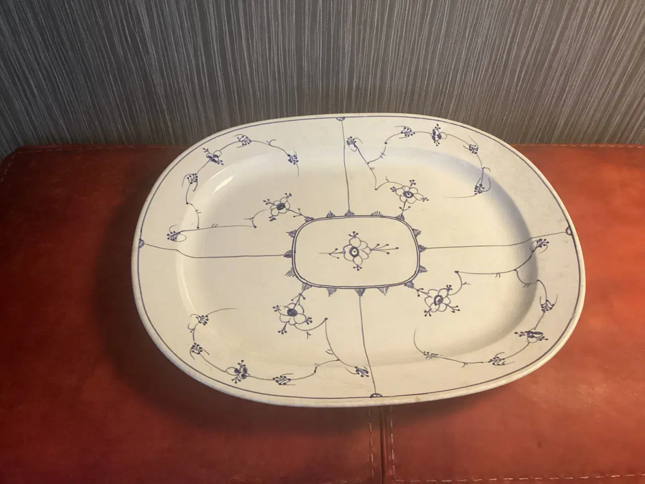 Billede 2 - Stort blå musselmalet fad