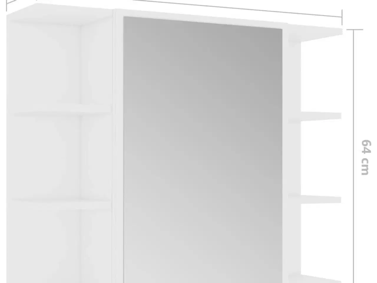 Billede 10 - Badeværelsesskab med spejl 80x20,5x64 cm konstrueret træ hvid