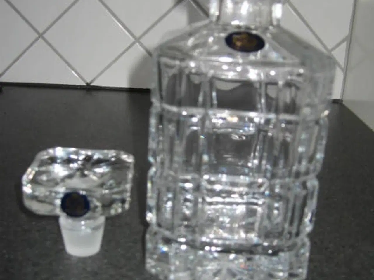 Billede 2 - Glas karaffel faset slebet med prop