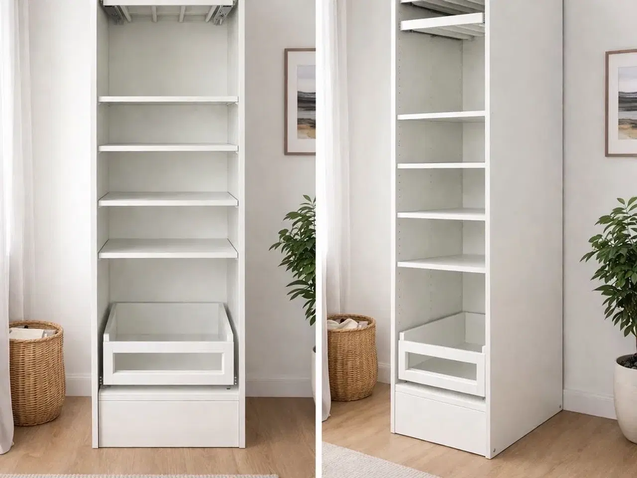 Billede 1 - IKEA PAX skab m. hylder, skuffe, udtræksbøjler