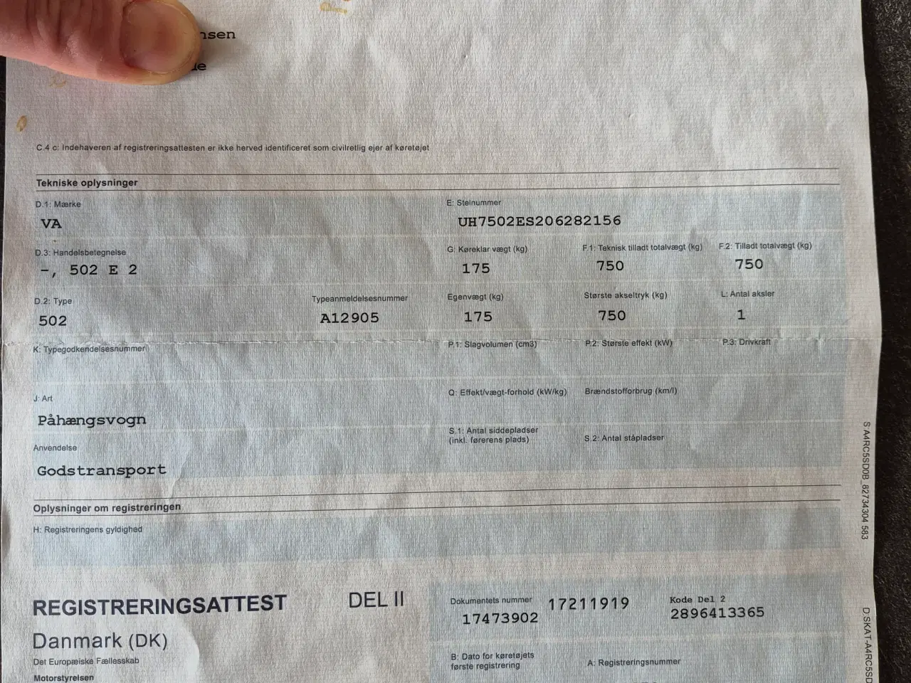 Billede 4 - Variant 750kg fra 2006