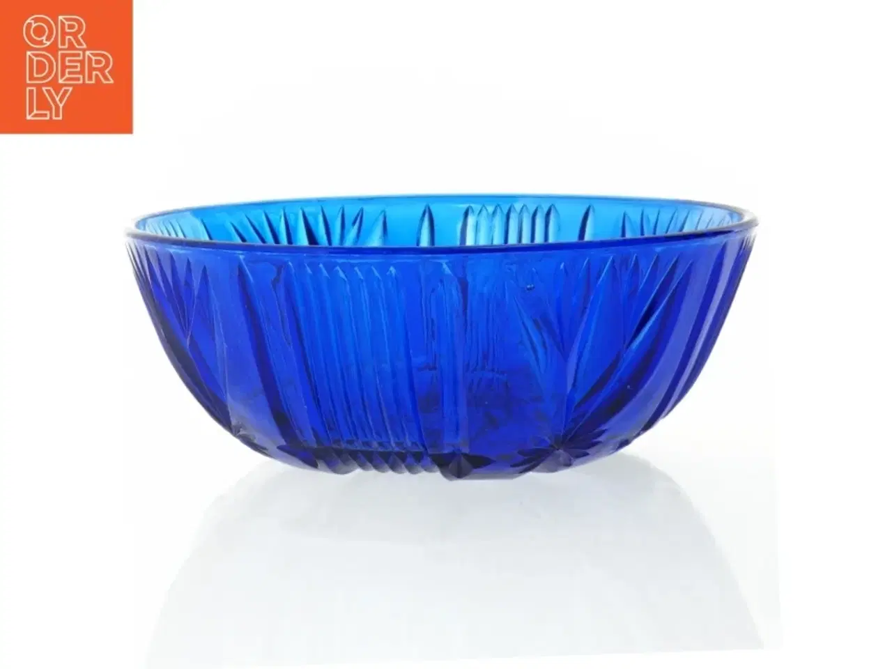Billede 1 - Blå glasskål (str. 21 x 7 cm)