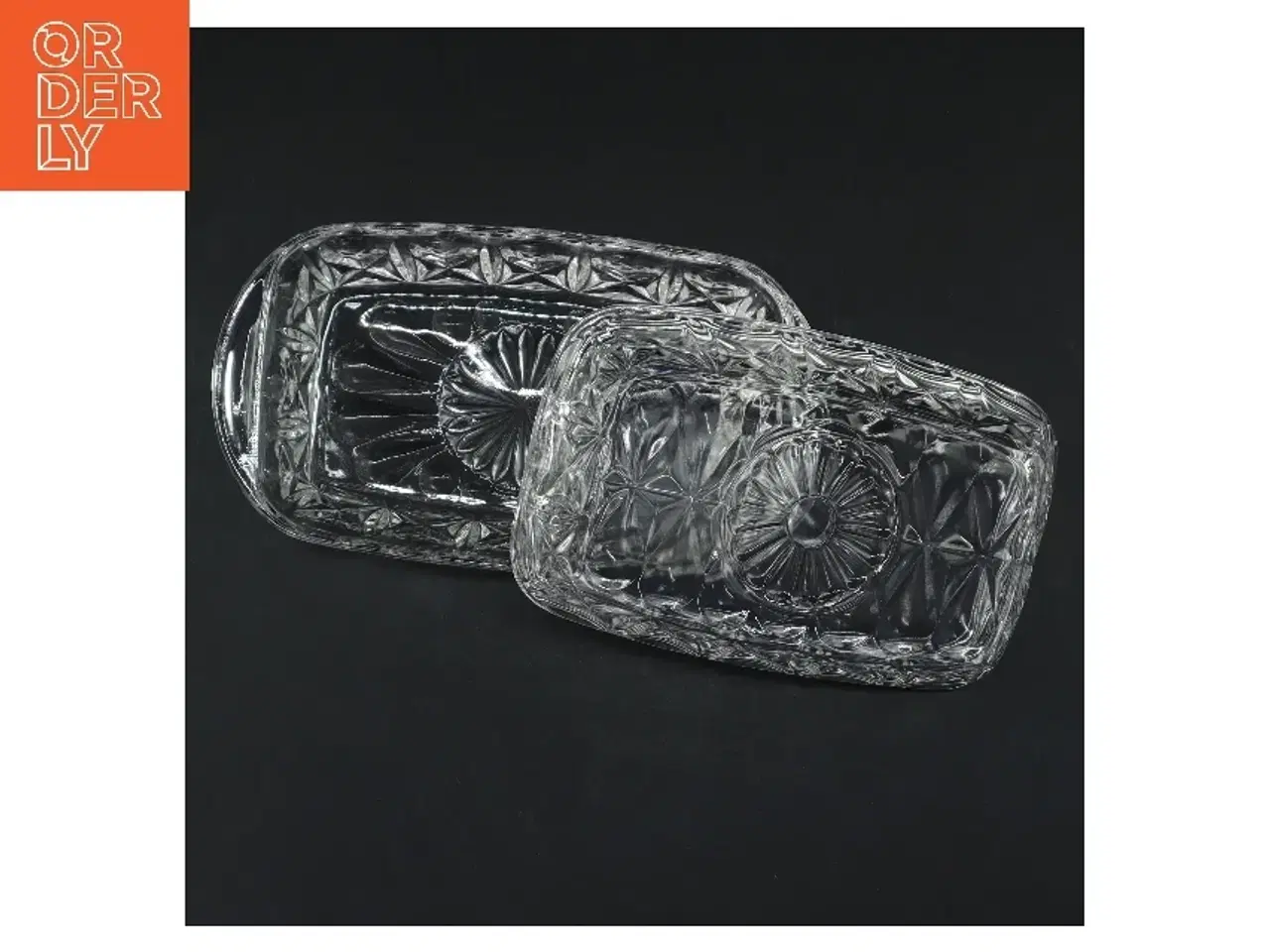 Billede 4 - Glas smørfad med låg (str. 19 cm)