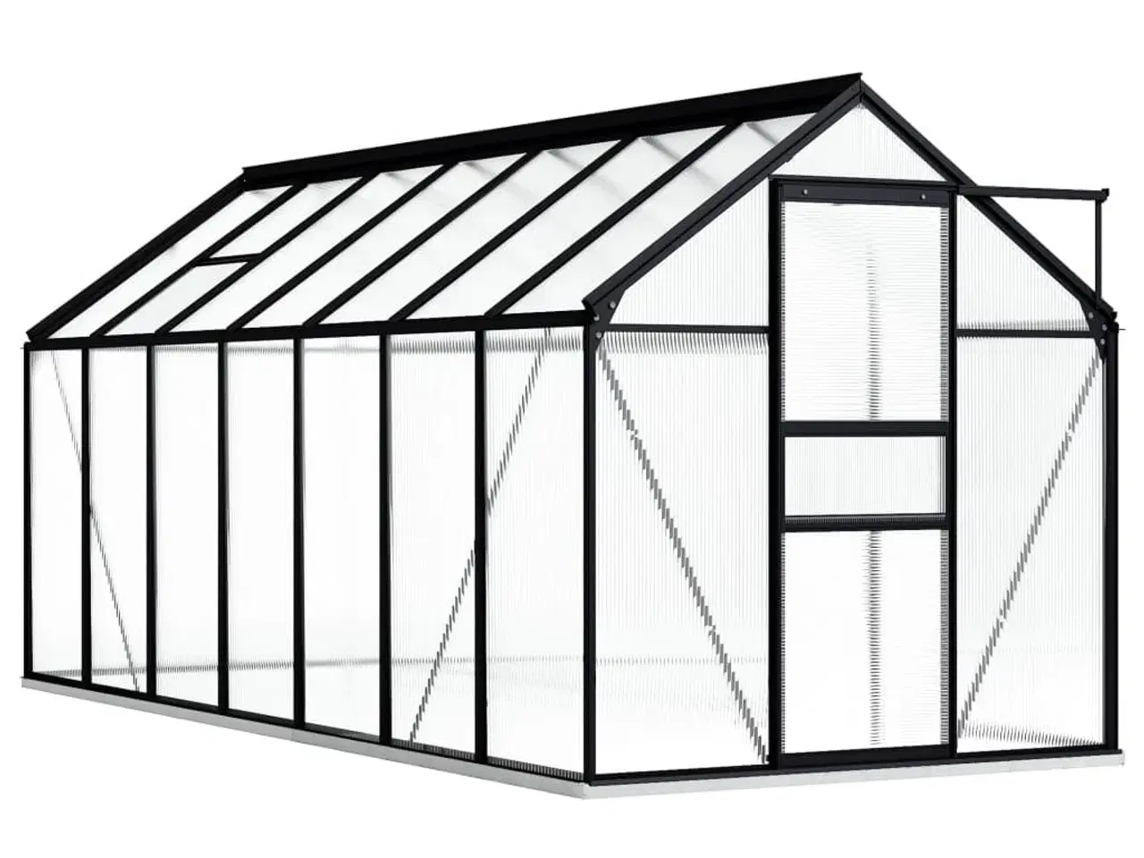 Billede 2 - Drivhus med fundamentramme 8,17 m² aluminium antracitgrå