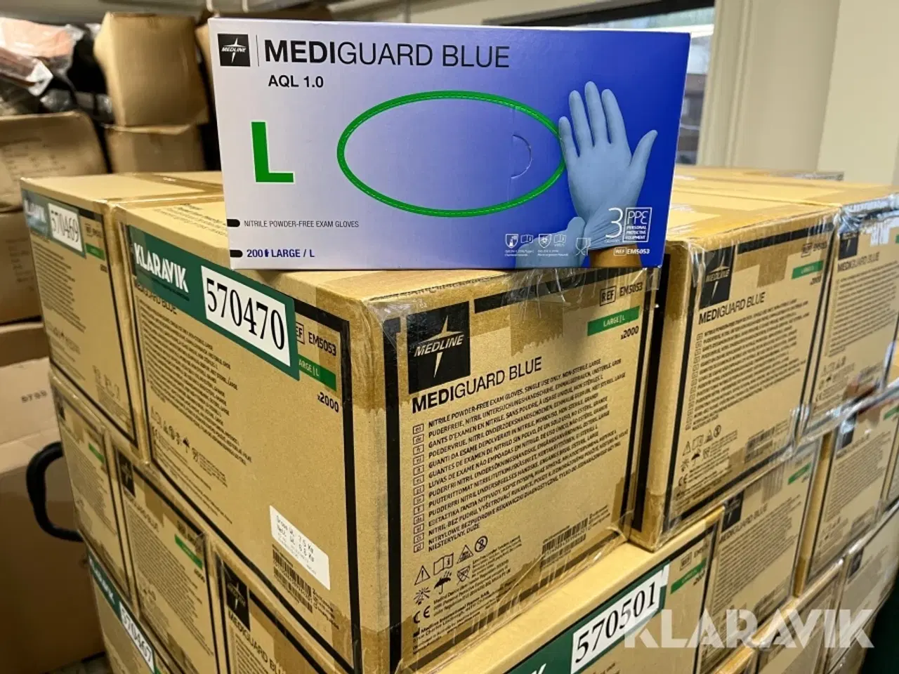 Billede 1 - Nitrilhandsker Medline Mediguard Blue 10 kasser st