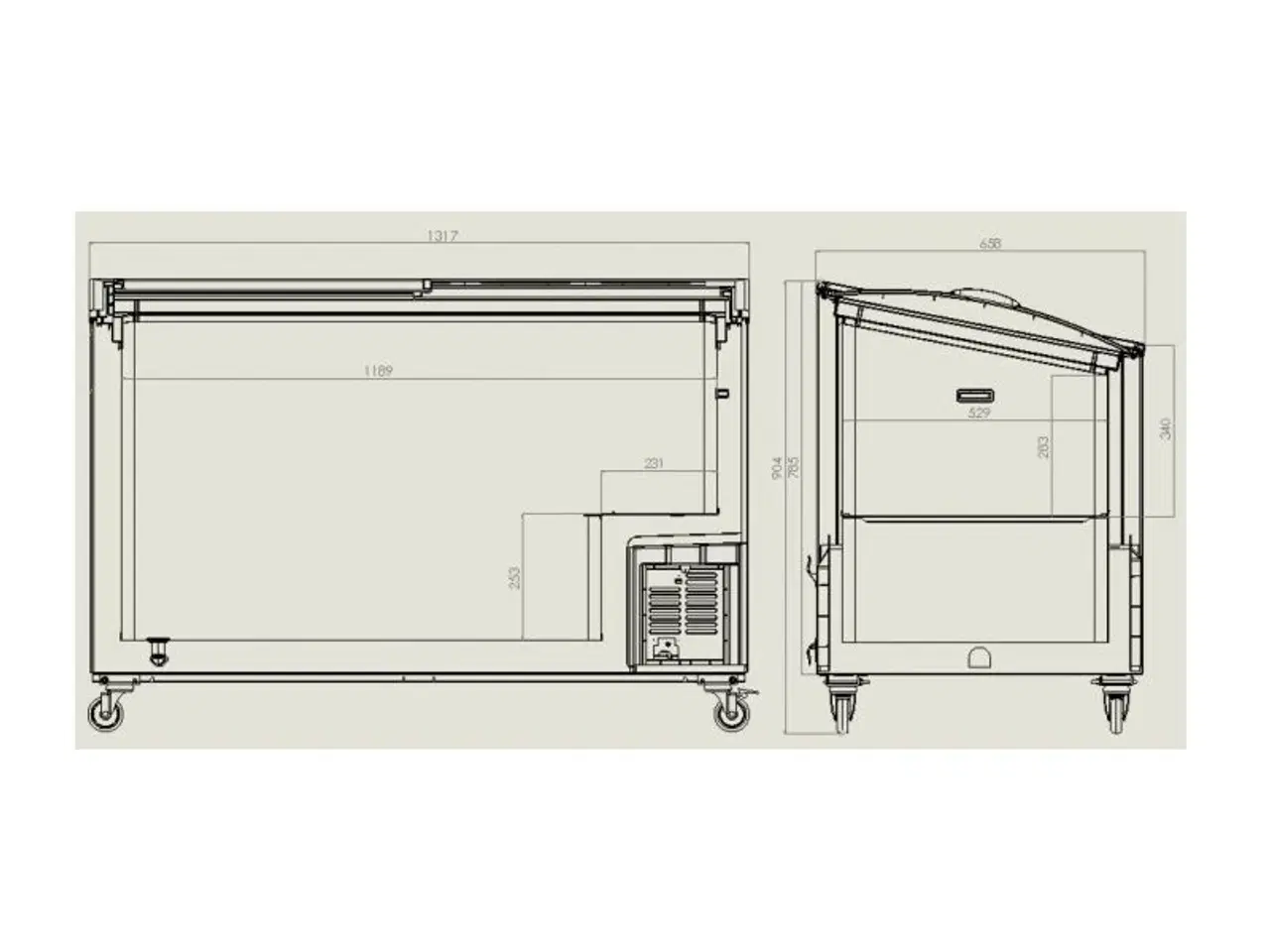 Billede 2 - Isfryser – displayfryser – 1318x659x879 mm