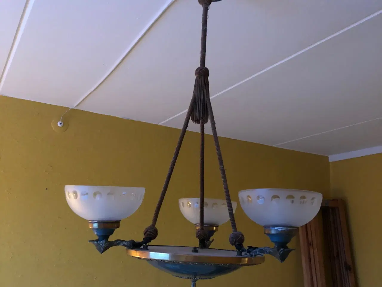 Billede 2 - Antk Loftslampe fra ca år 1900 - tjekkisk