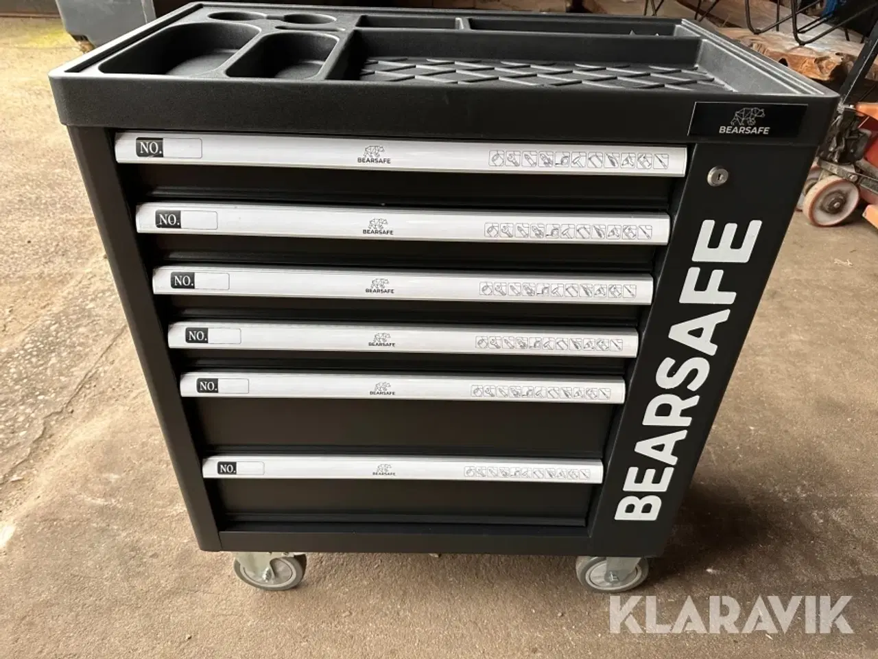 Billede 2 - Værktøjsvogn Bearsafe med 6 skuffer og indhold