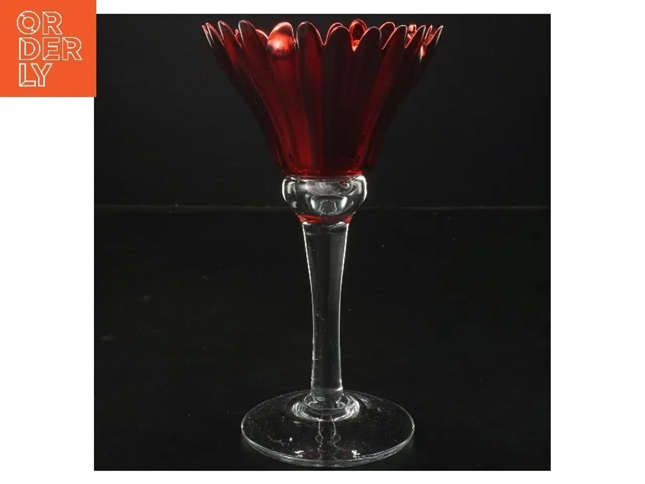 Billede 1 - Glas vase på fod fra Krifon (str. 11x20 cm)