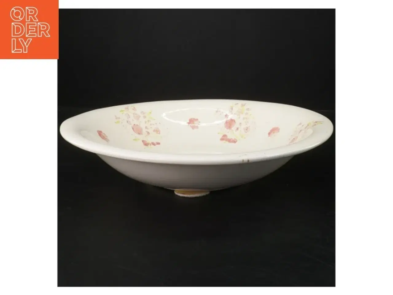 Billede 1 - Fajance fad med blomster (str. Ø 31,5 cm)