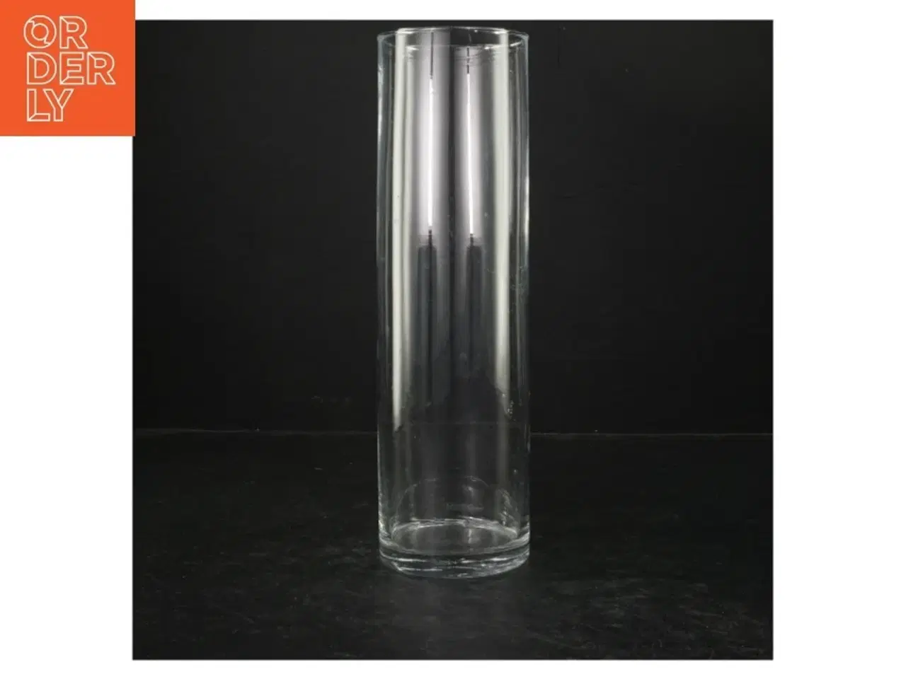 Billede 1 - Cylindrisk glasvase (str. Ø. 8 cm. Højde 28 cm)