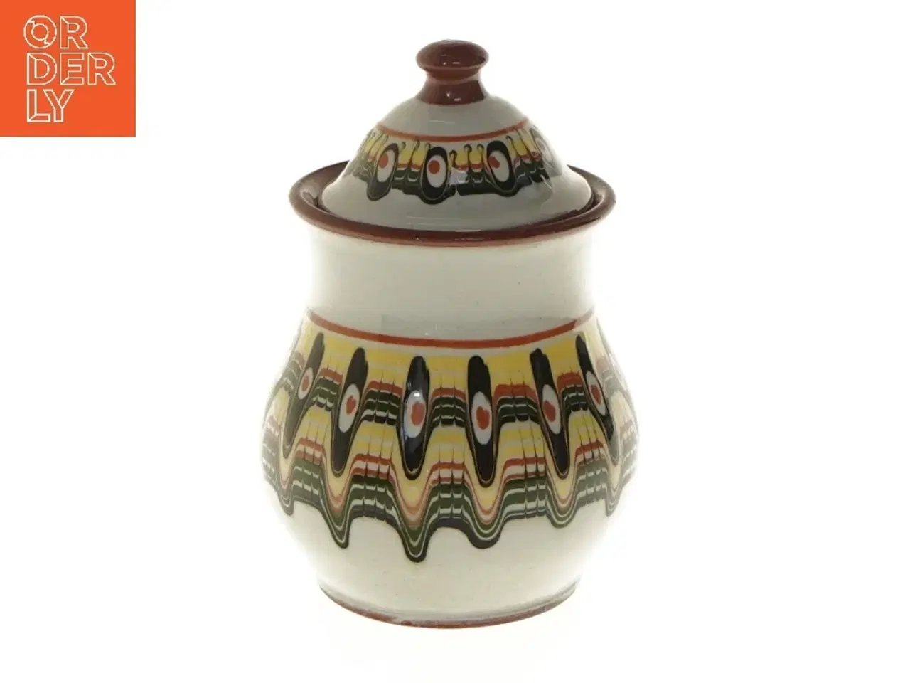 Billede 1 - Dekorativ krukke med låg (str. 14 cm)